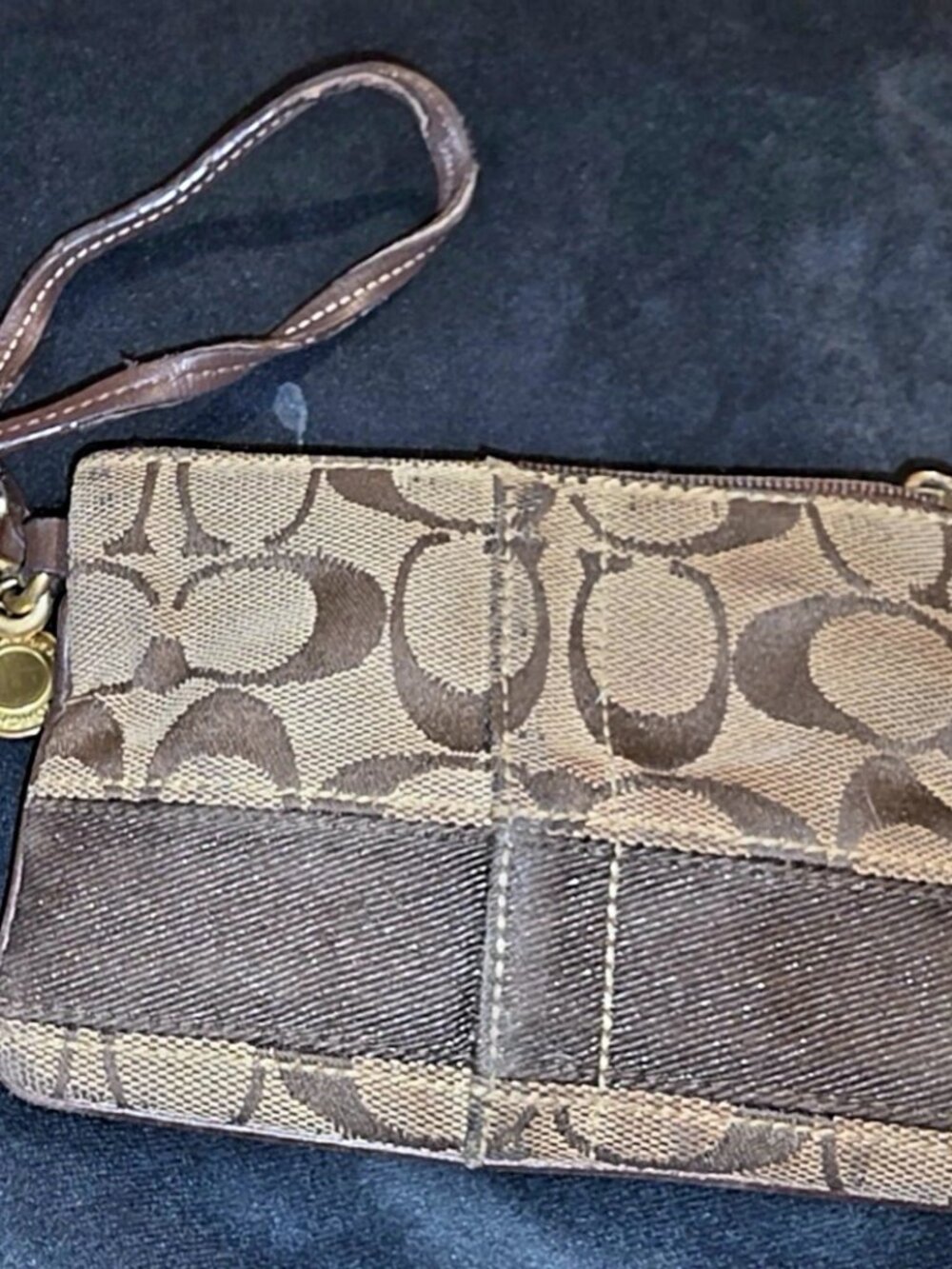 Coach Signature Stripe Wristlet